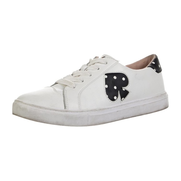 Kate Spade White Leather Upper with black polka dot spade - Picture 2 of 12